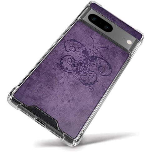 Purple Damask Butterfly by Brigid Ashwood Google Pixel 8a Clear Case